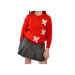NEW TWEENSTYLE diamond bow sweater in red